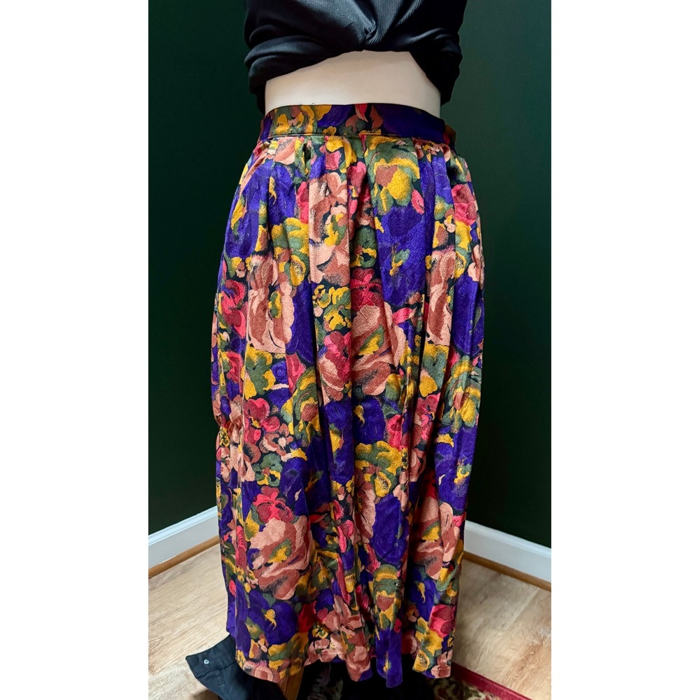 Vintage Christine David Floral Maxi Skirt Women's Size 14